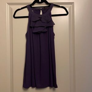 Limited plum high neck top with ruffles size S